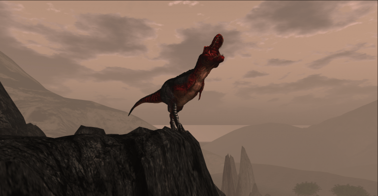 T-Rex Cliff Roar Fullscreen
